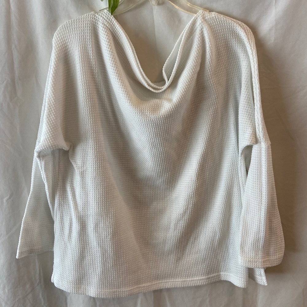 Off the shoulder white sweater